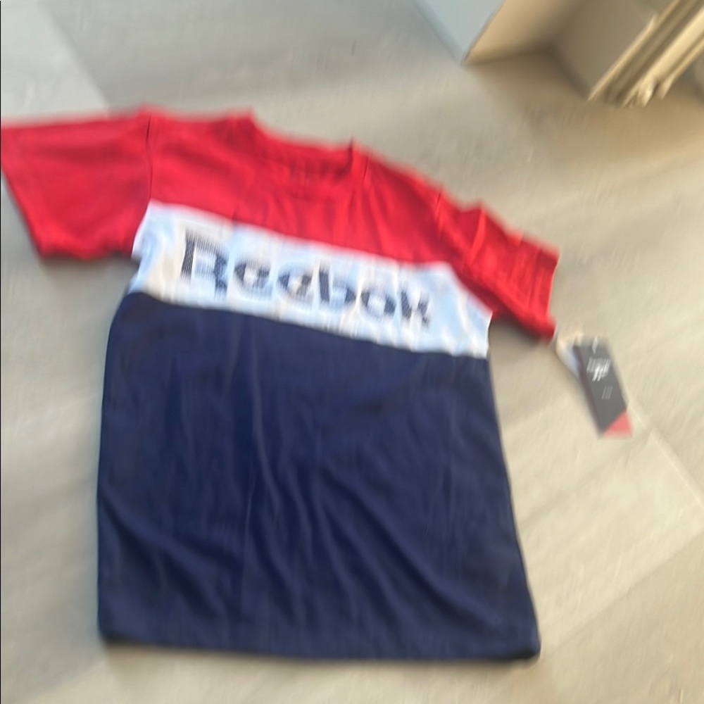 Reebok Red and Blue Athletic Short Sleeve Tee